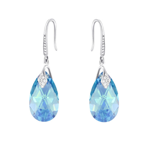 Sudraba auskari "Baroka III (Aquamarine AB)" ar Swarovski™ kristāliem